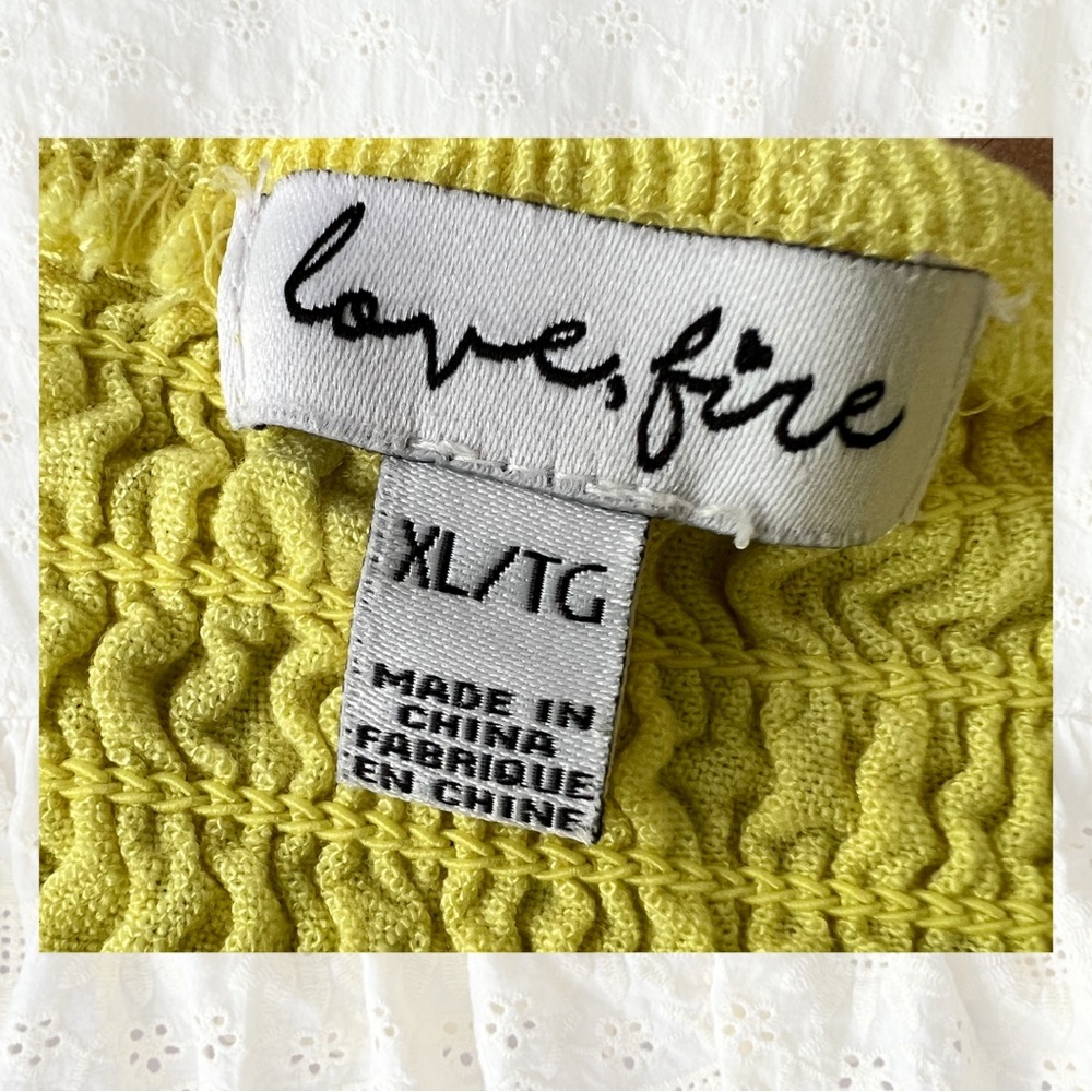 love, Fire Butter Yellow Eyelet Ruffle Blouse - Picture 2 of 4